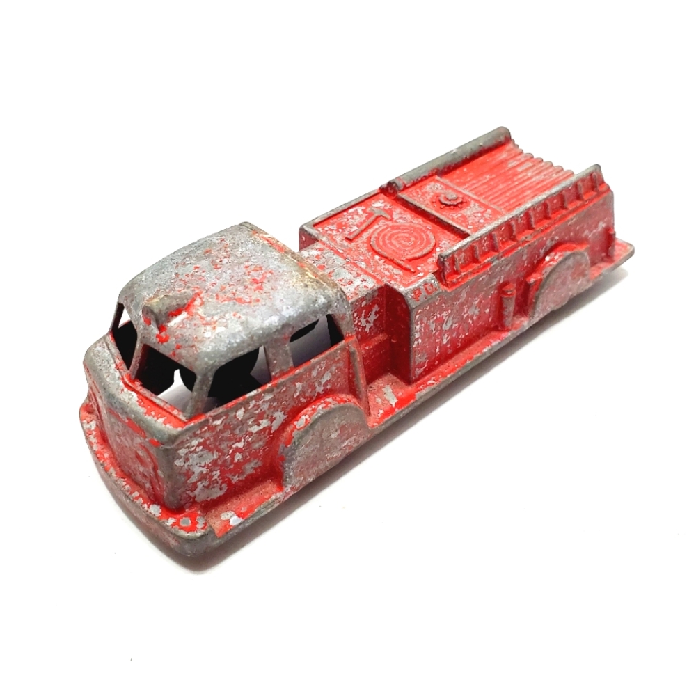Midgetoy Red Antique Toy Vehicle Pumper Firetruck Made in Rockford, Illinois